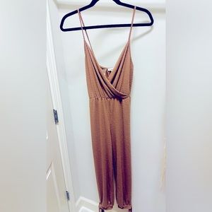 NWT! Rolla Costa - Pant Length Romper w/ Ankle Ties, Tan, Size M